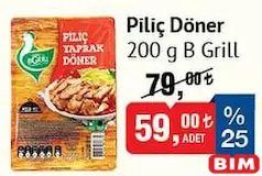 B GRİLL PİLİÇ DÖNER 200 G fiyat ve kampanya bilgisi